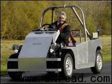 Science and Innovation Minister Lord Drayson test drives the T.27