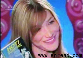 Carla Bruni was holding the book Hot International Love and Sex Guides in the interview.