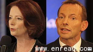 Julia Gillard and Tony Abbott are heading for a photo-finish in the national elections