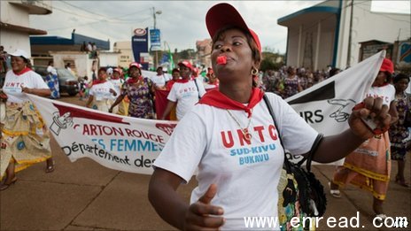 Many women carried banners with slogans such as 'No to sexual terrorism'