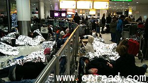 Many people were forced to sleep at Heathrow overnight