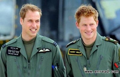 Britain's Princes William (left) and Harry stand during a photocall at RAF (Royal Air Force) Shawbury near Shrewsbury in 2009.