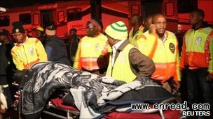 Some injured people were treated by torchlight at the scene of the crash