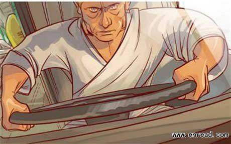 Russia's Vladimir Putin saves the day as a martial arts superhero in a comic strip.