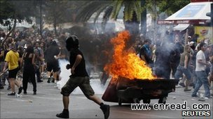 Anti-austerity riots rocked Athens on Wednesday