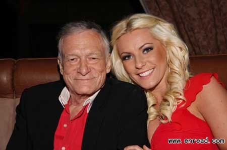 File photo of Hugh Hefner and Crystal Harris. 