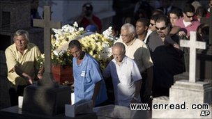 Patricia Acioli was buried on Friday in her home town of Niceroi