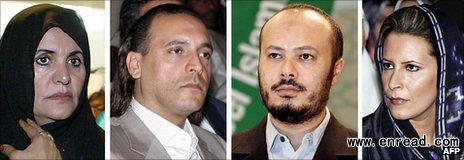 Col Gaddafi‘s wife, two of his sons and his daughter are said to be in Algeria