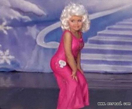 Showtime: Four-year-old Maddy performs her Dolly Parton routine to hundreds of spectators