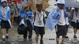 Typhoon Nesat brought strong rains and forced many schools to close