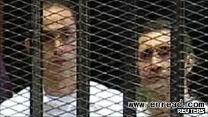 Most of the frozen Egyptian funds are thought to belong to Gamal (L) and Alaa Mubarak