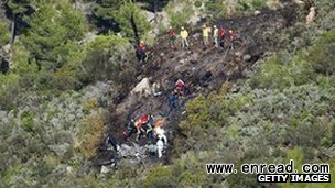 The helicopter crashed in the south-west of the Spanish island