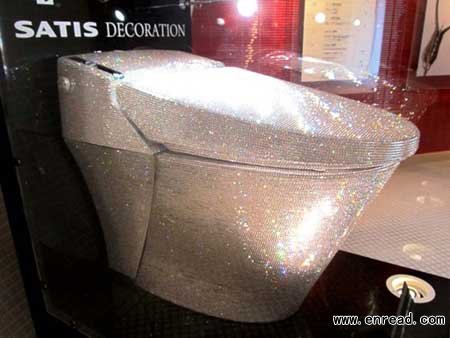 First, Japan gave the world hi-tech lavatories. Now, a crystal lavatory – studded with more than 72,000 pieces of Swarovski cut crystal and valued at over $100,000