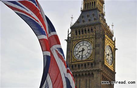 A Union flag flies near Big Ben and the Houses of Parliament in London October 24, 2011.