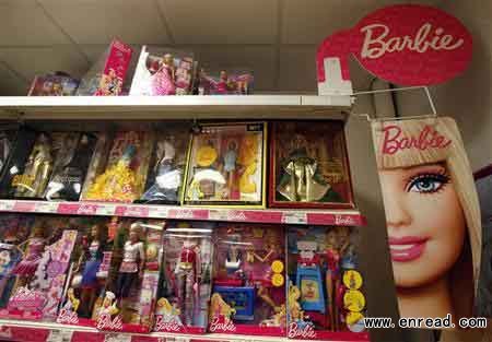 The Barbie doll section is pictured at Contesso JoueClub toy shop in Nice, southeastern France, December 2, 2011.
