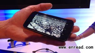 An Android smartphone showcasing the new 3D imagery technology