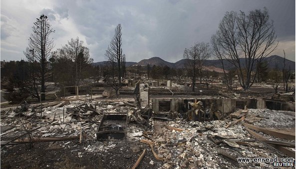 The destruction in areas like Mountain Shadows means residents will not be allowed to return for some time