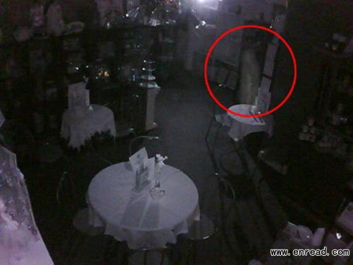 The 'ghost' in the tearoom, shown circled in red