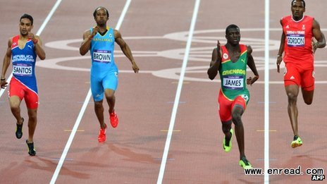 The win by James (third from left) came on a night of Caribbean success