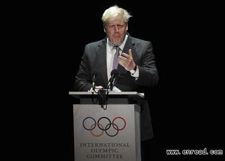 Mayor of London Boris Johnson recites a poem at the opening of the 124th IOC session at the Opera House in London July 23, 2012.