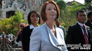 Ms Gillard's government overturned a ban on selling uranium to India