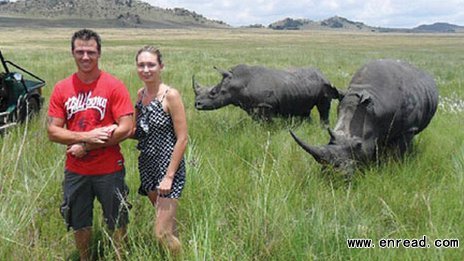 Chantal Beyer posed with her husband Sven Fouche beside the <a href=