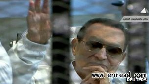 Hosni Mubarak appeared in court on a stretcher on Saturday