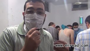 Doctors in makeshift hospitals explained patients' symptoms in footage uploaded to YouTube
