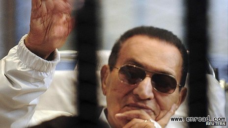 Hosni Mubarak has appeared <a href=