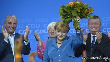 Angela Merkel told supporters they had achieved 