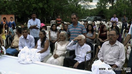 The ceremony was held in front of the couple's home in Santa Rosa