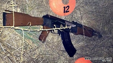 The replica gun resembled an AK-47, experts said
