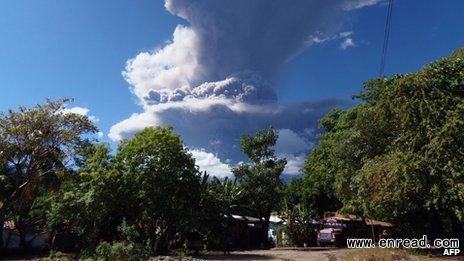 Some 300 communities live around the volcano.