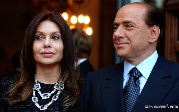 The divorce between Mr Berlusconi and Veronica Lario, 57, whom he married in 1990, was handed down by a court in Monza in northern Italy.