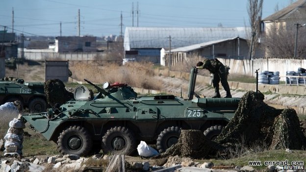 Russian troops had blocked access to the Feodosia base for some time before they attacked