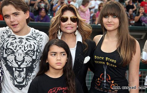 Prince Jackson, La Toya Jackson, Prince Michael Jackson II and Paris Jackson attend a baseball match in Indiana