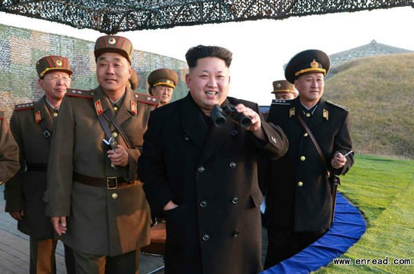 Top leader of the Democratic People's Republic of Korea Kim Jong Un organizes and guides a combined drill of the Korean People's Army.