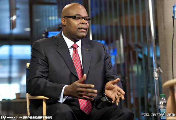 File photo of Don Thompson, chairman and chief executive officer of McDonald\s Corp.