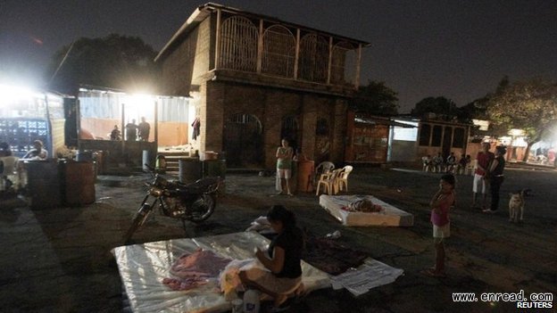Managuans spent the night in the streets as a number of aftershocks hit the capital